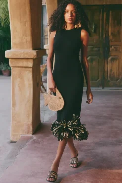 Boaboa raffia midi dress