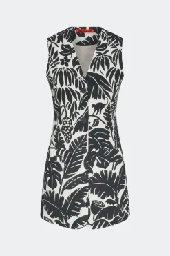 Carobcarob printed linen mini dress