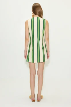Carobcarob printed linen mini dress