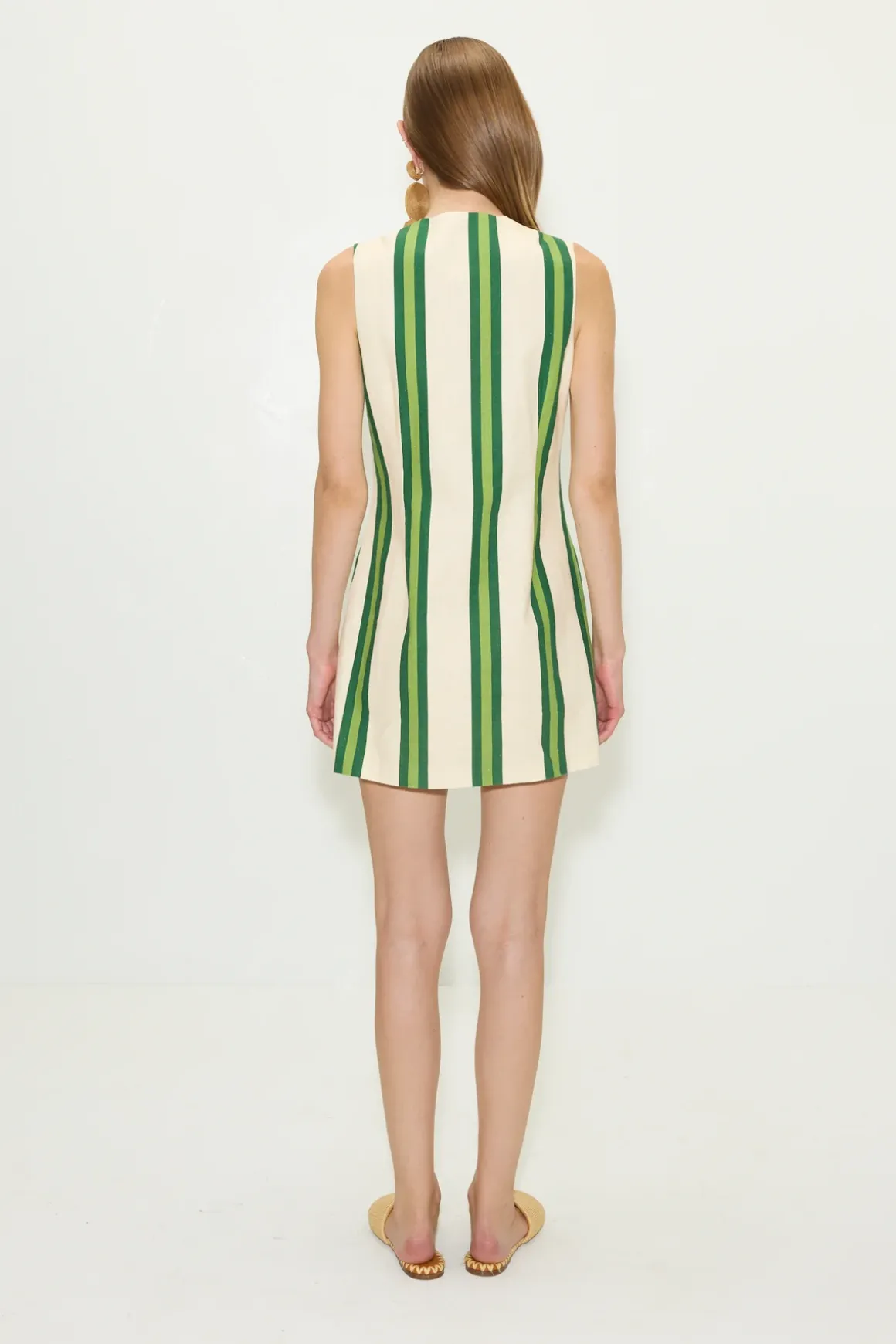 Carobcarob printed linen mini dress