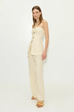 Morimori strapless linen top