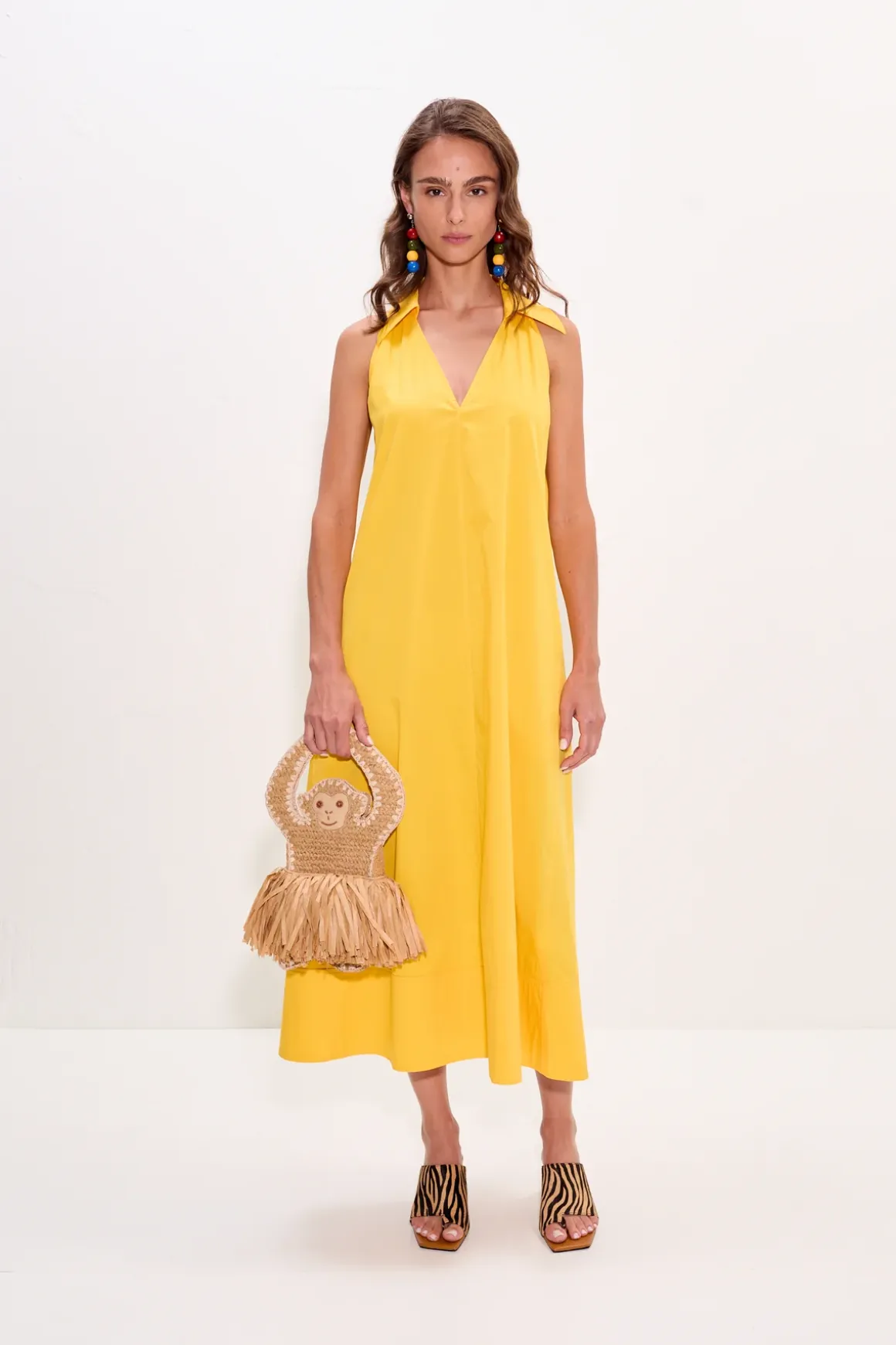 Navanava poplin midi dress