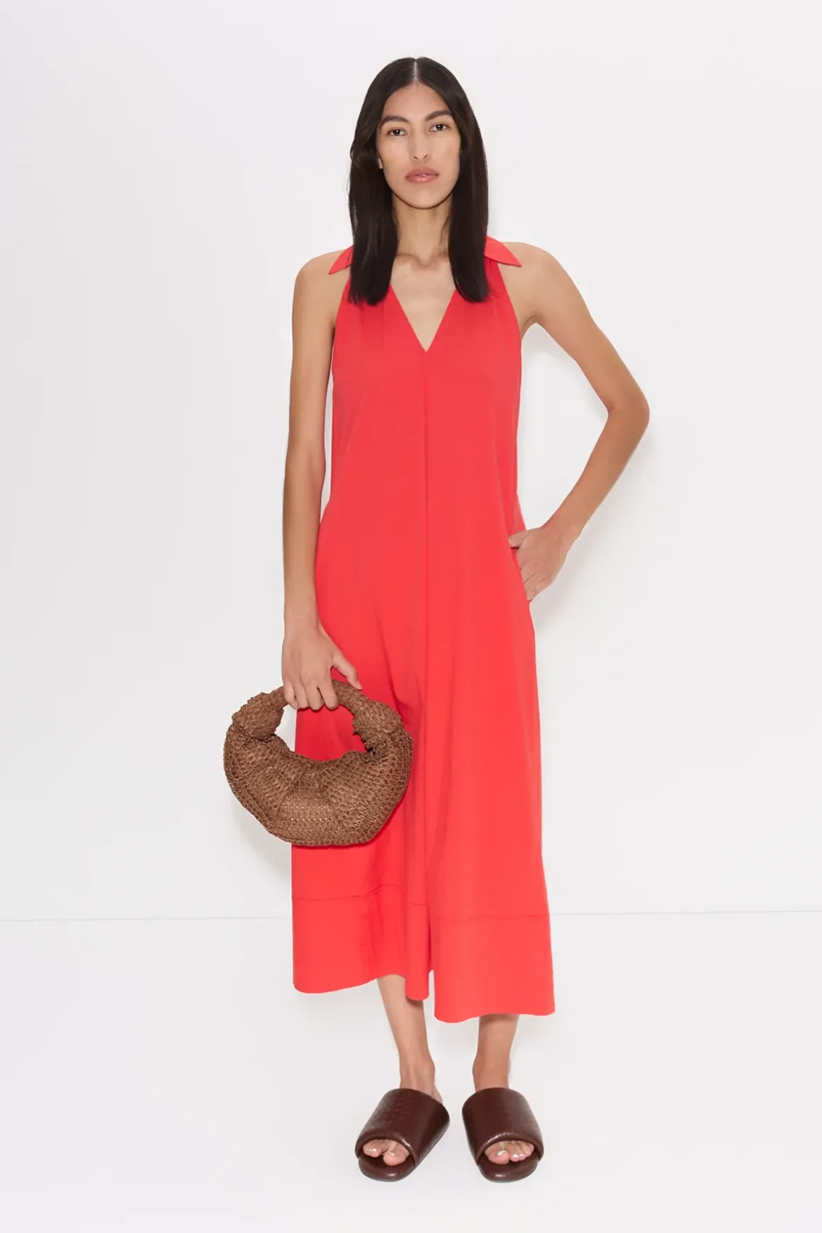 Navanava poplin midi dress