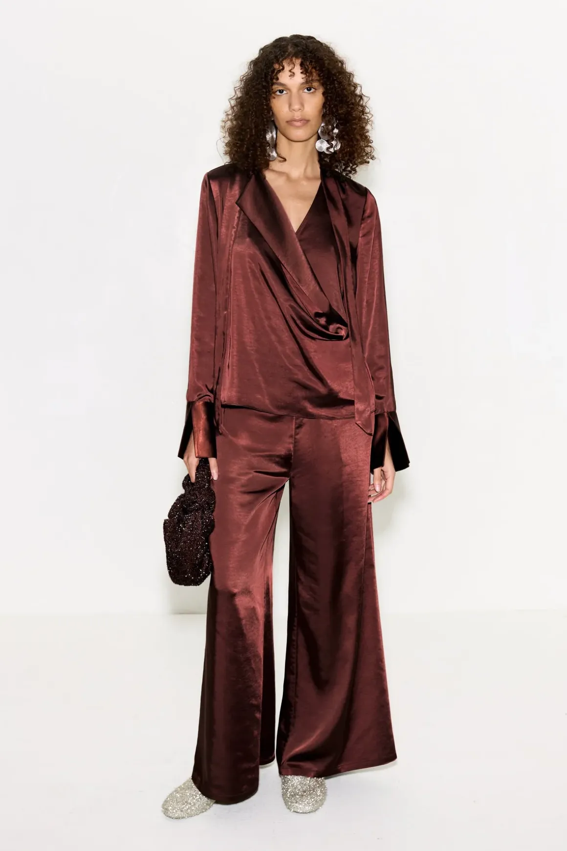 Nellanella satin wide leg pant