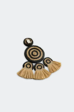 Raffiaraffia fringe deco earring