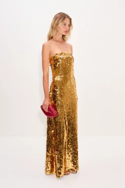 Sculptysculpty strapless sequin dress