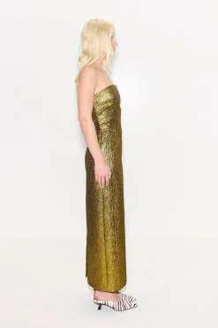 Verdelleverdelle metallic midi dress
