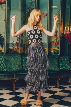 Zaza za knit fringe skirt